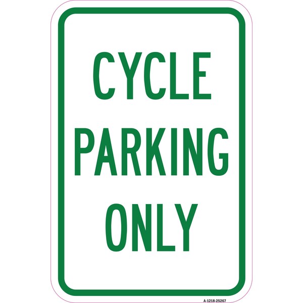 Signmission Cycle Parking Only, Heavy-Gauge Aluminum Rust Proof Parking Sign, 12" x 18", A-1218-25267 A-1218-25267 - main